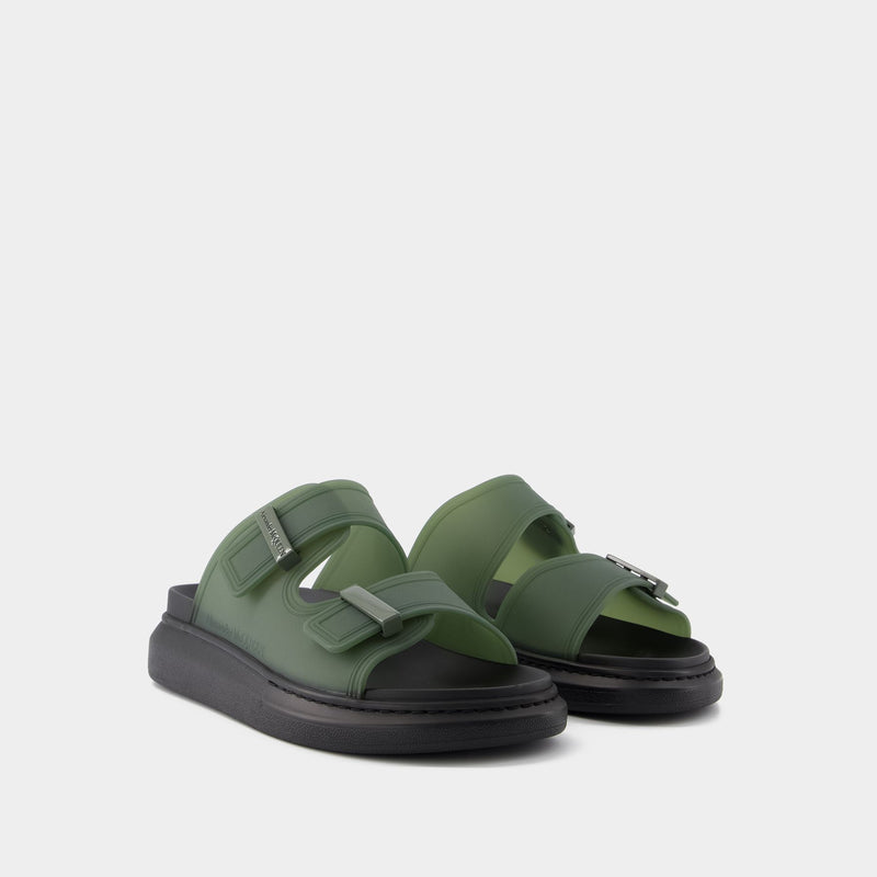 Sandales Rubber - Alexander McQueen - Cuir - Kaki