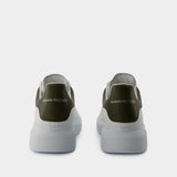 Sneakers Oversized - Alexander McQueen - Cuir - Blanc/Kaki