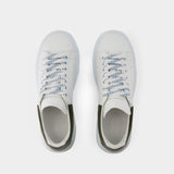 Sneakers Oversized - Alexander McQueen - Cuir - Blanc/Kaki