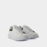 Sneakers Oversized - Alexander McQueen - Cuir - Blanc/Kaki