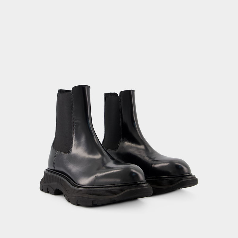 Bottines Treadslick - Alexander McQueen - Cuir - Noir