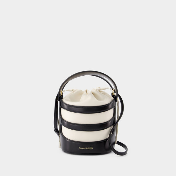 Sac À Main Rise - Alexander McQueen - Cuir - Noir/Ivoire