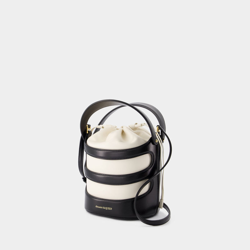 Sac À Main Rise - Alexander McQueen - Cuir - Noir/Ivoire