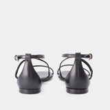 Sandales Harness - Alexander McQueen - Cuir - Noir/Doré