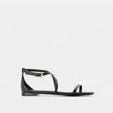 Sandales Harness - Alexander McQueen - Cuir - Noir/Doré