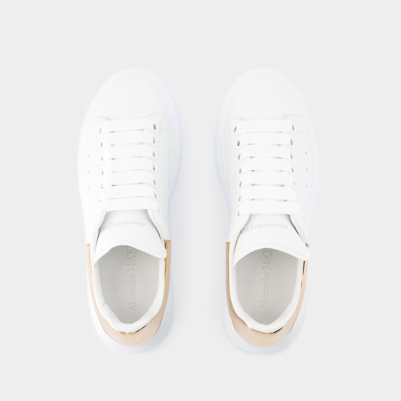 Sneakers Oversized - Alexander McQueen - Cuir - Blanc/Bronze