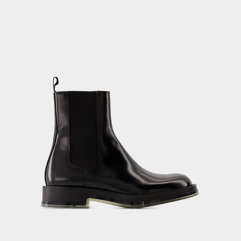 Bottines Float Chelsea - Alexander McQueen - Cuir - Noir