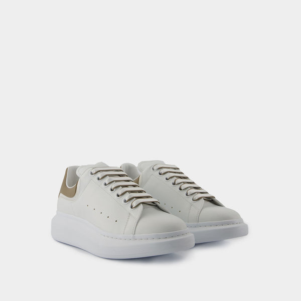 Sneakers Oversized - Alexander McQueen - Cuir - Blanc/Beige