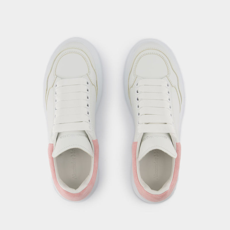 Sneakers Oversized - Alexander McQueen - Cuir - Blanc/Rose