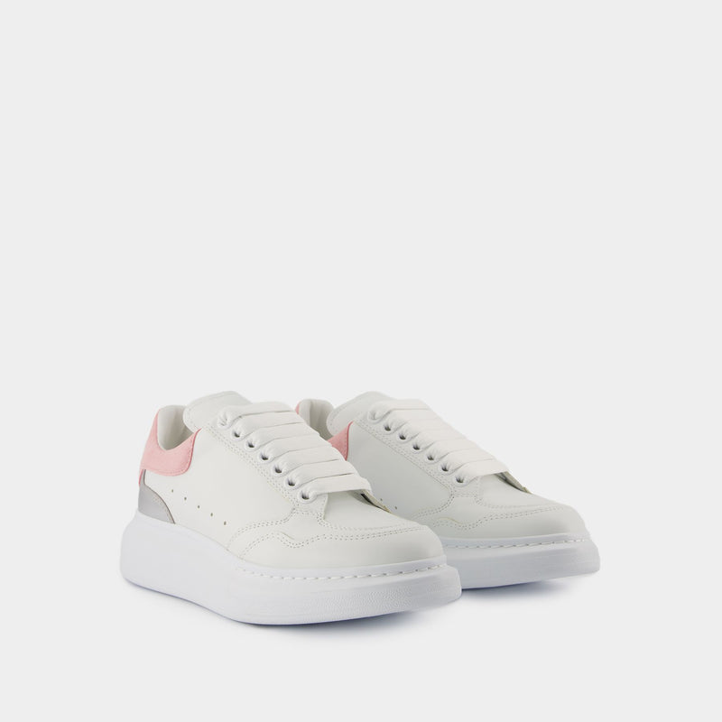 Sneakers Oversized - Alexander McQueen - Cuir - Blanc/Rose