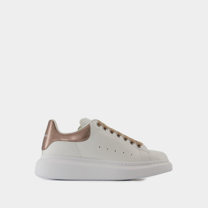 Sneakers Oversized - Alexander McQueen - Cuir - Blanc/Beige