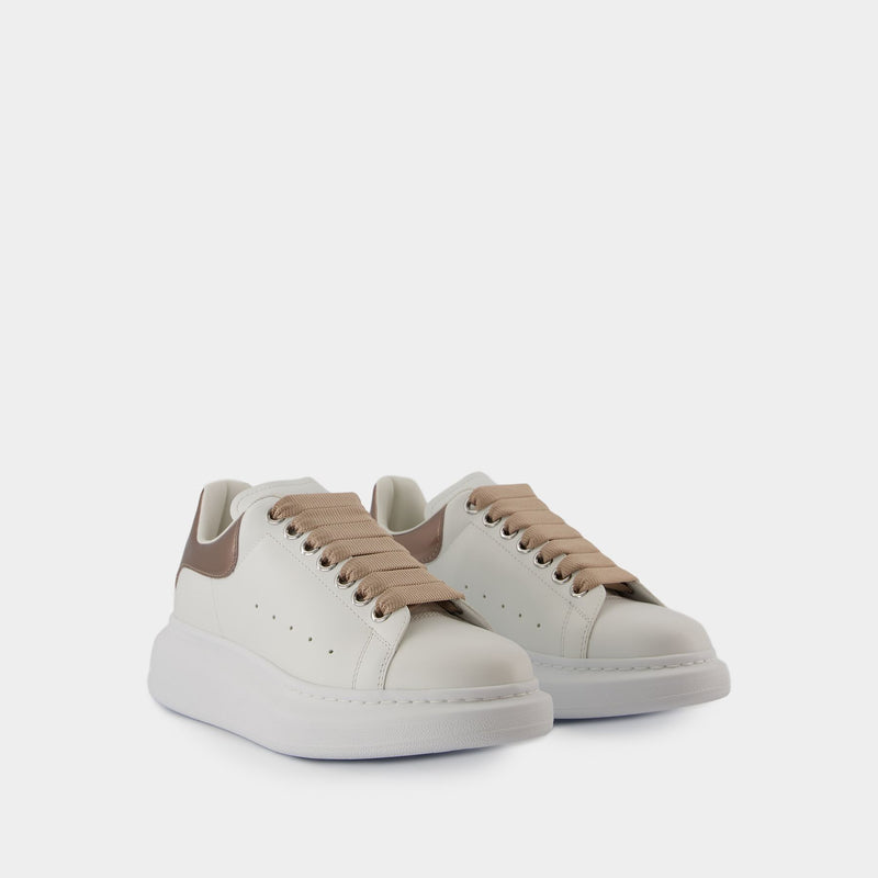 Sneakers Oversized - Alexander McQueen - Cuir - Blanc/Beige