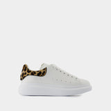 Sneakers Oversized - Alexander McQueen - Cuir - Blanc/Léopard