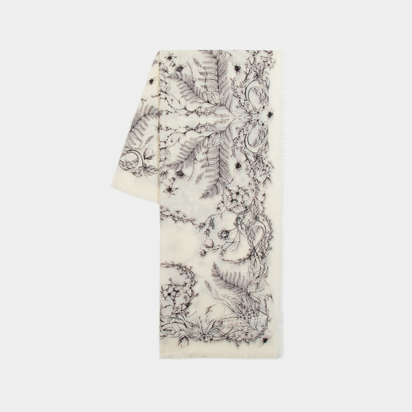 Écharpe Fern Skull - Alexander McQueen - Laine - Ivoire/Noir
