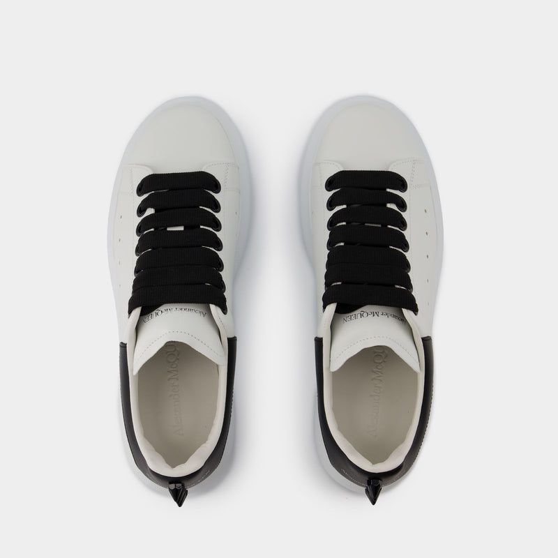 Sneakers Oversized - Alexander McQueen - Cuir - Blanc/Noir