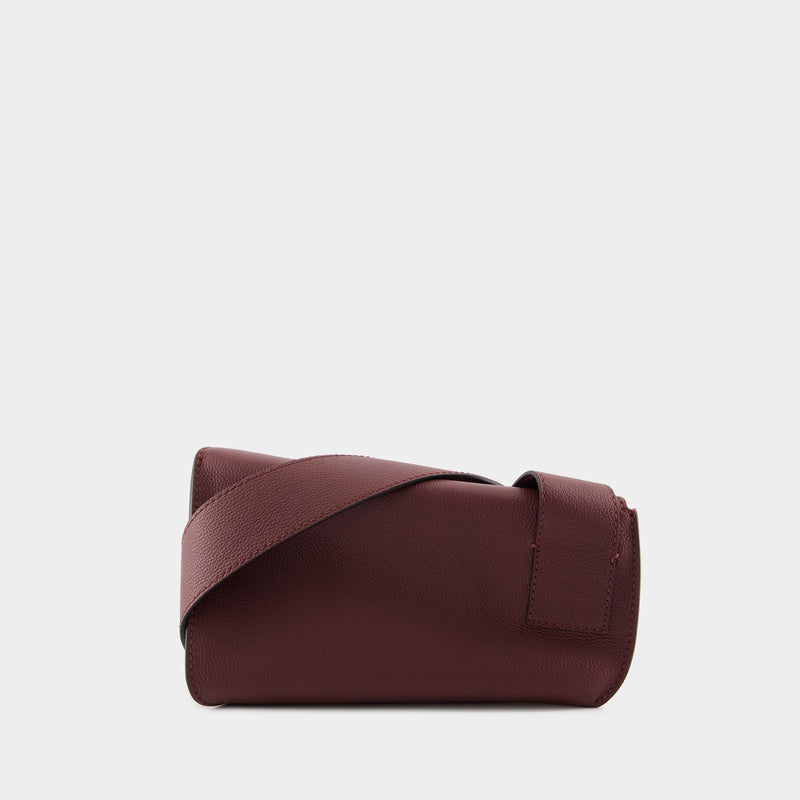 Sac À Bandoulière Sling - Alexander McQueen - Cuir - Bordeaux/Argenté