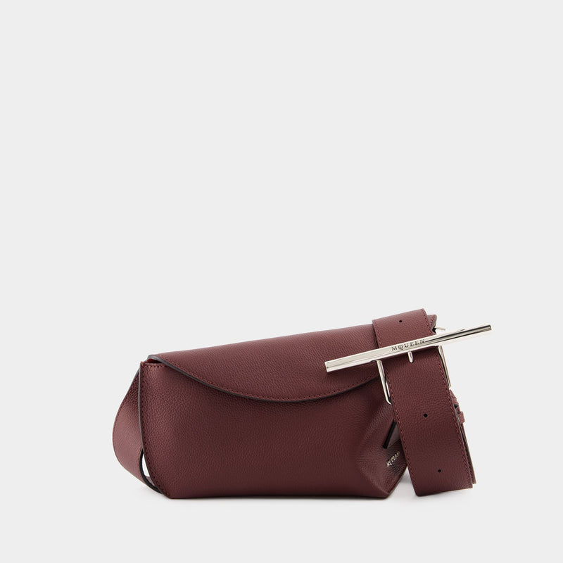 Sac À Bandoulière Sling - Alexander McQueen - Cuir - Bordeaux/Argenté