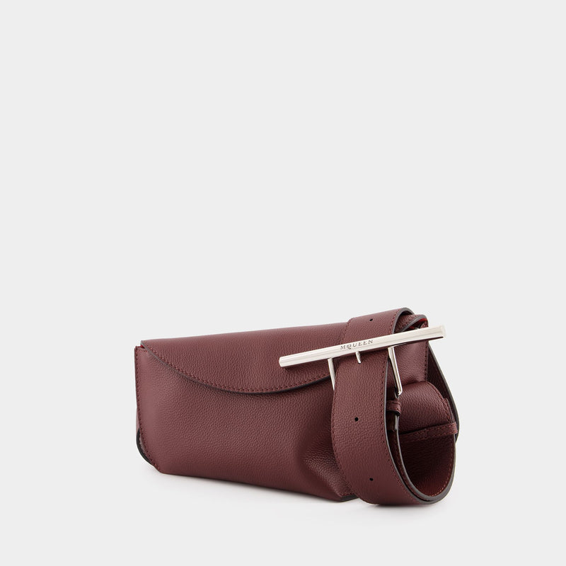 Sac À Bandoulière Sling - Alexander McQueen - Cuir - Bordeaux/Argenté