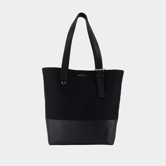 Cabas T Bar Shopper - Alexander McQueen - Toile - Noir