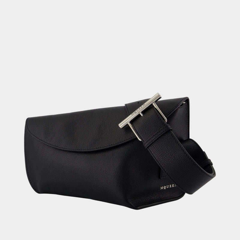 Sac Porté Épaule T Bar Sling Large - Alexander McQueen - Cuir - Noir