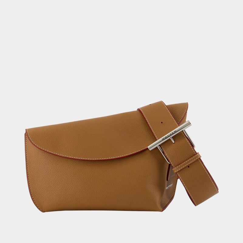 Sac Porté Épaule T Bar Sling Large - Alexander McQueen - Cuir - Marron