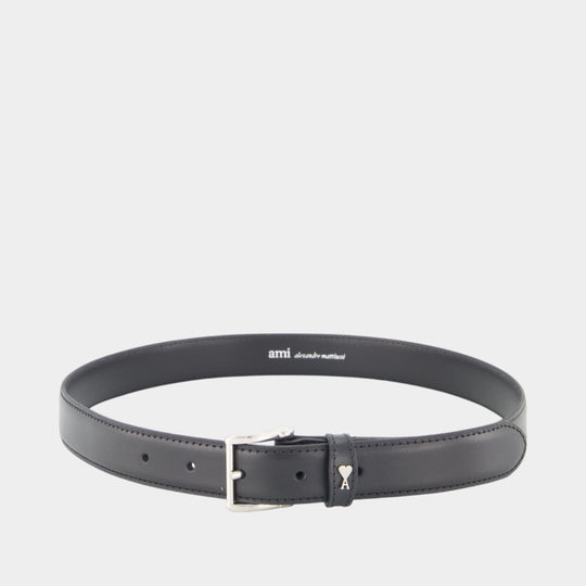 Ceinture Paris Paris 25 Mm - AMI Paris - Cuir - Noir