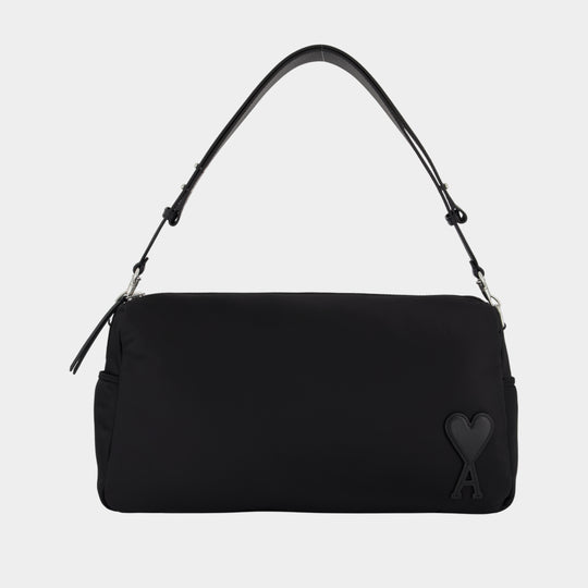 Sac Porté Épaule Marcel Large - AMI Paris - Nylon - Noir