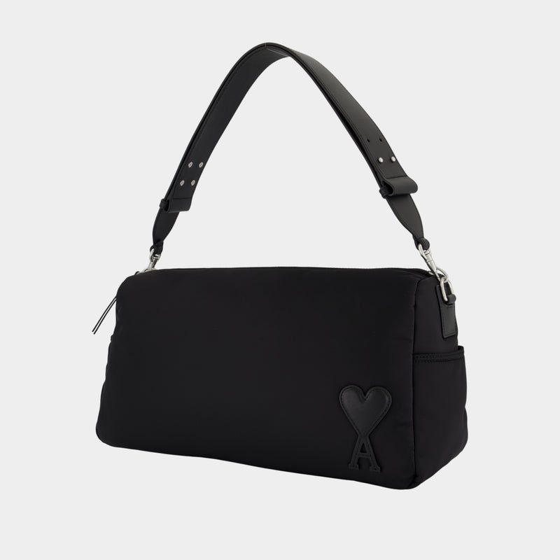Sac Porté Épaule Marcel Large - AMI Paris - Nylon - Noir