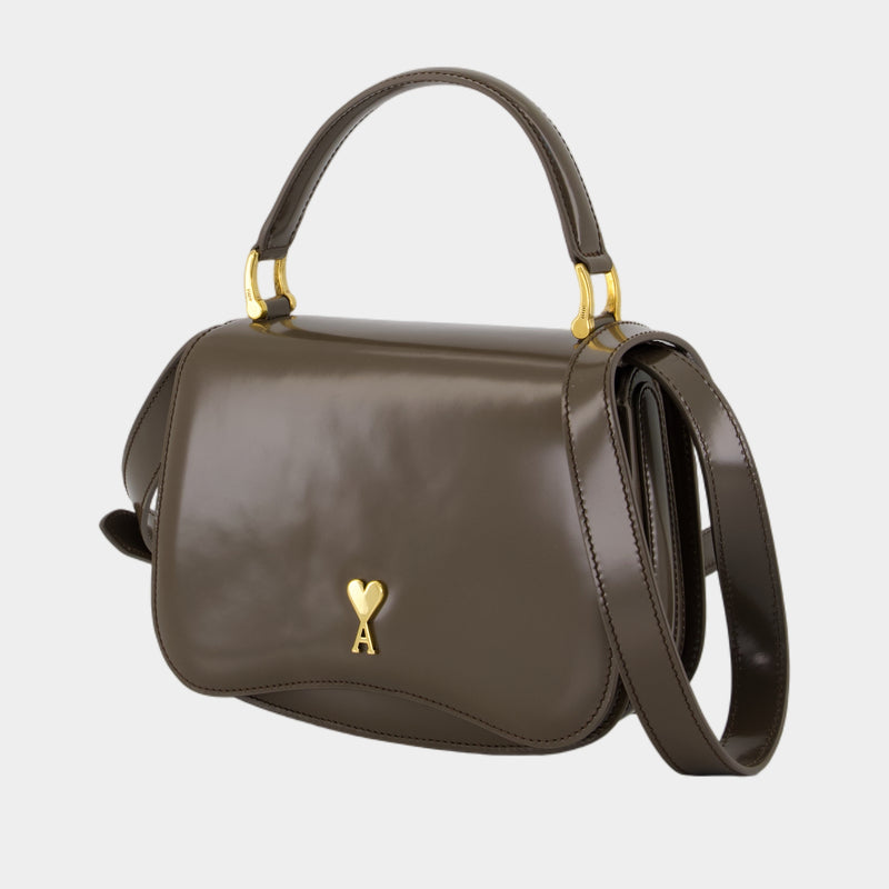Sac À Main Paris Paris - AMI Paris - Cuir - Kaki