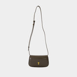 Sac À Bandoulière Paris Paris - AMI Paris - Cuir - Kaki