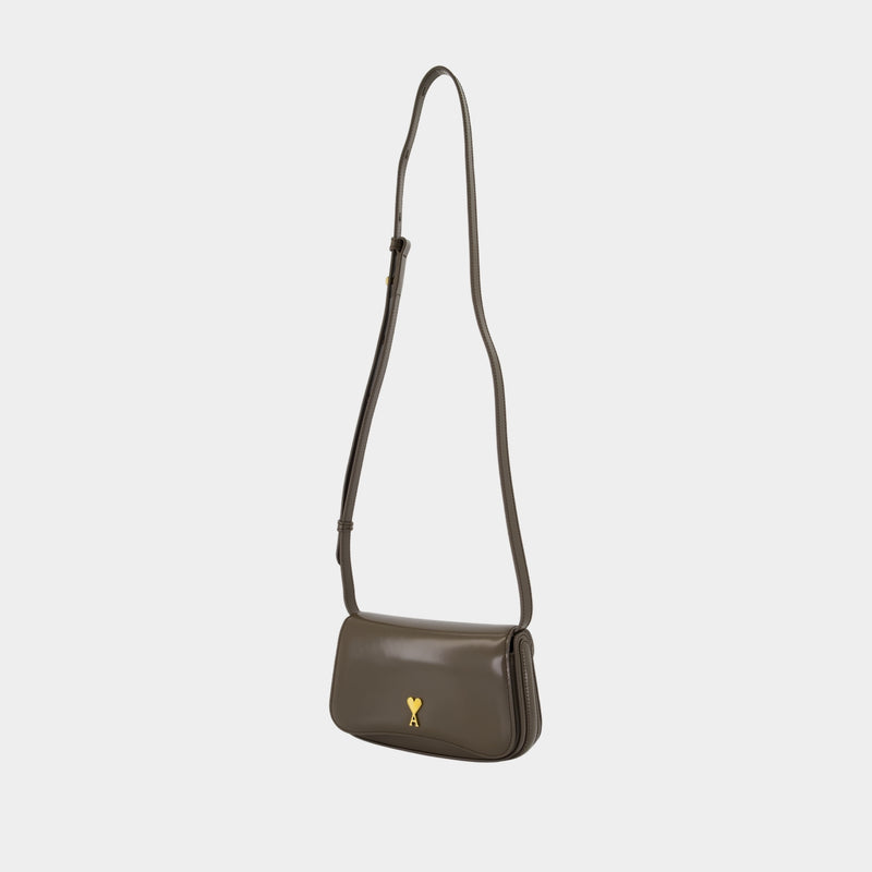 Sac À Bandoulière Paris Paris - AMI Paris - Cuir - Kaki