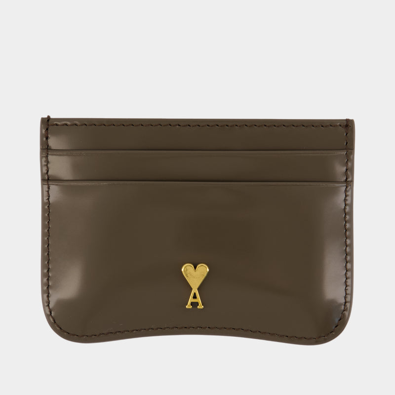 Porte-Carte Paris Paris - AMI Paris - Cuir - Kaki