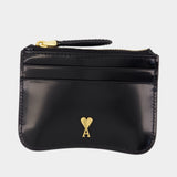 Porte-Carte Paris Zip - AMI Paris - Cuir - Noir