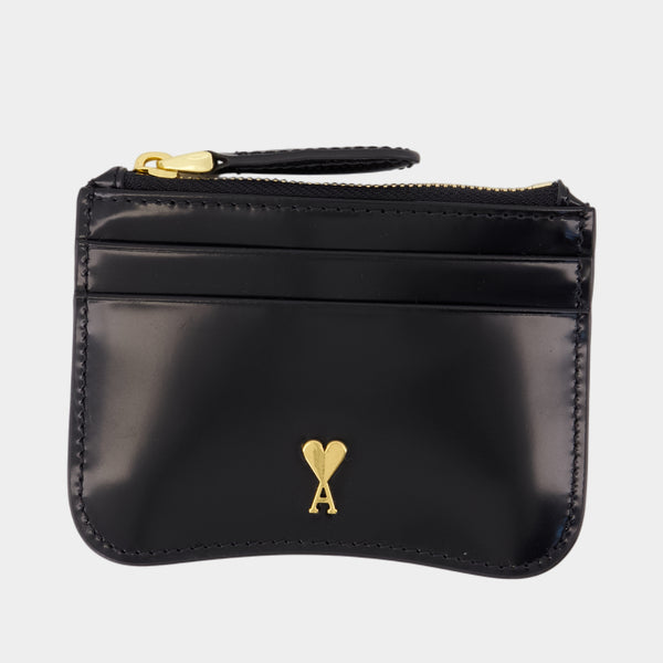 Porte-Carte Paris Zip - AMI Paris - Cuir - Noir