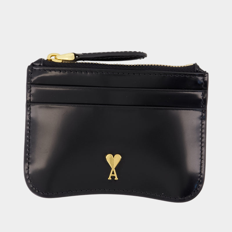 Porte-Carte Paris Zip - AMI Paris - Cuir - Noir