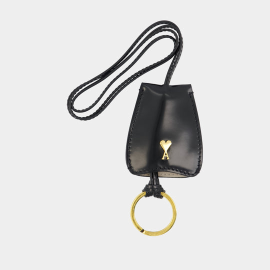 Porte-Clé Paris Paris Cloche - AMI Paris - Cuir - Noir