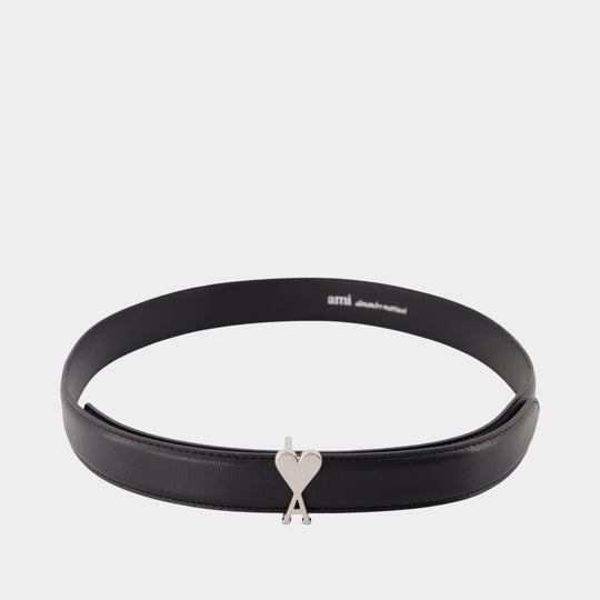 Ceinture Ami De Coeur Buckle 25mm - AMI Paris - Cuir - Noir