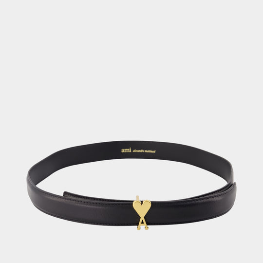 Ceinture Ami De Coeur Buckle 25mm - AMI Paris - Cuir - Noir