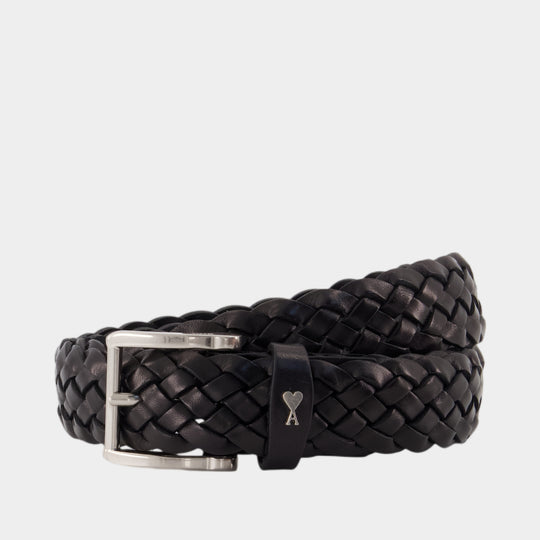 Ceinture 30mm Braided Paris Paris - AMI Paris - Cuir - Noir