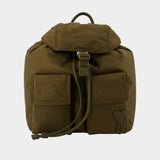 Sac À Dos Small Marcel - AMI Paris - Nylon - Kaki