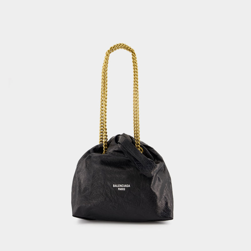 Sac Porté Épaule Crush Tote S - Balenciaga - Cuir - Noir