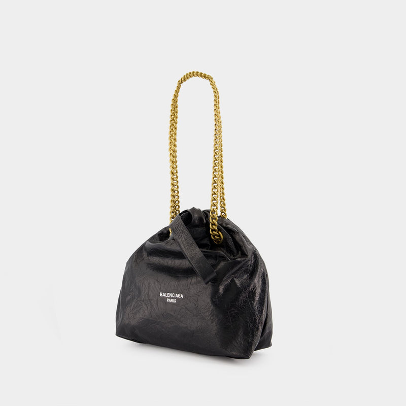 Sac Porté Épaule Crush Tote S - Balenciaga - Cuir - Noir