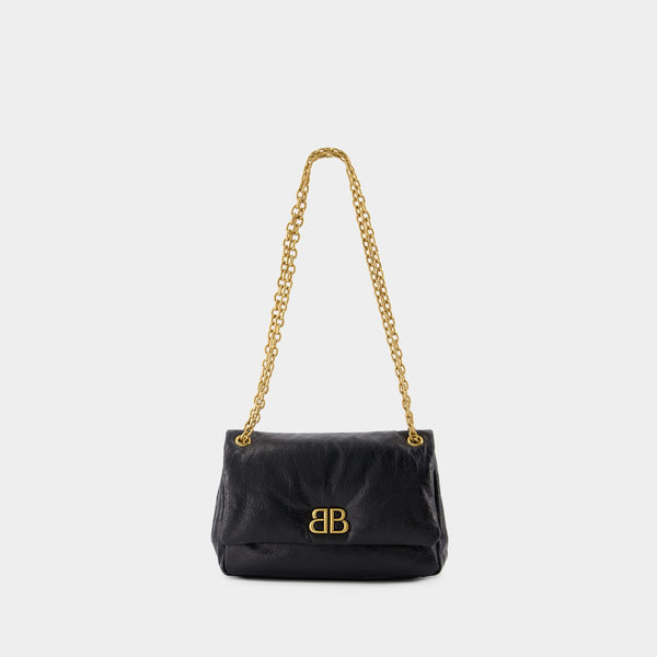 Sac À Bandoulière Monaco Mini - Balenciaga - Cuir - Noir