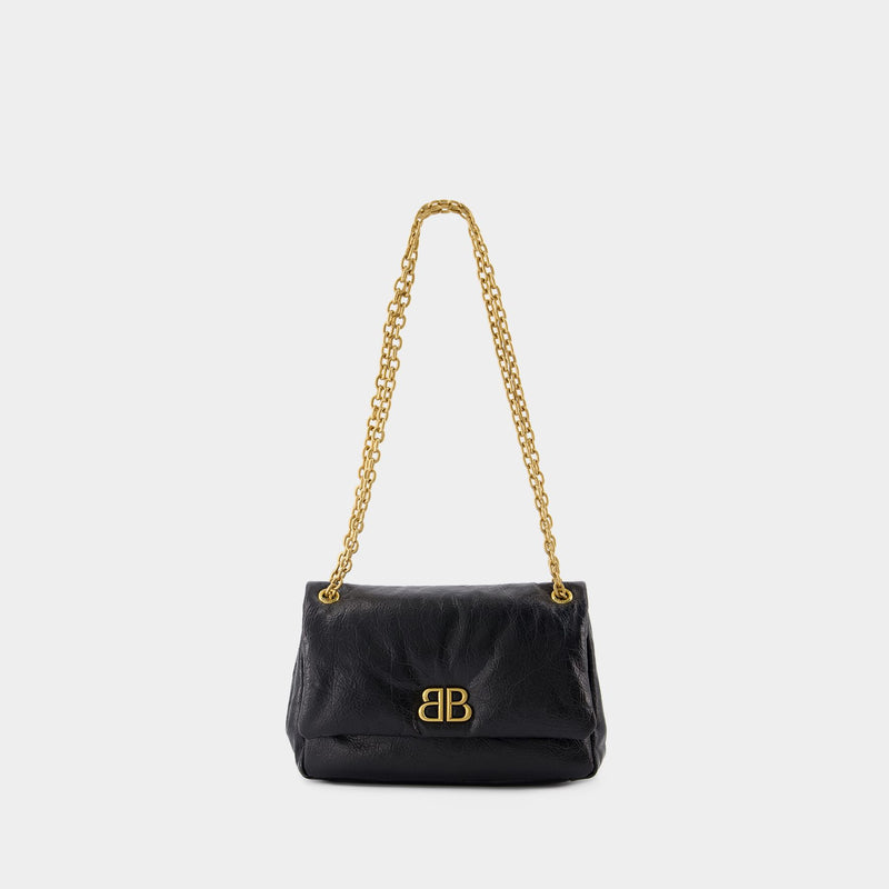 Sac À Bandoulière Monaco Mini - Balenciaga - Cuir - Noir