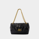 Sac À Bandoulière Monaco Chain M - Balenciaga - Cuir - Noir