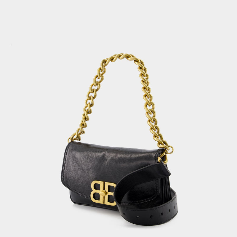 Sac À Bandoulière Bb Soft Flap S - Balenciaga - Cuir - Noir