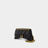 Sac Porté Épaule Crush Chain S - Balenciaga - Cuir - Noir