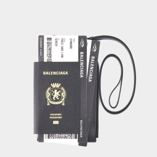 Porte-Passeport - Balenciaga - Cuir - Noir