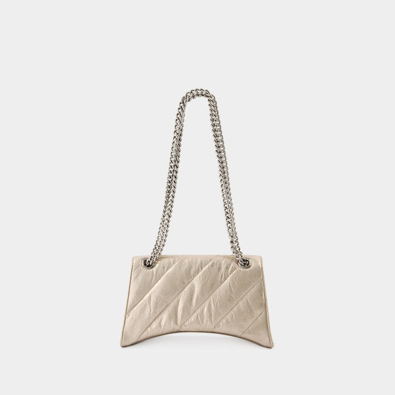 Sac À Bandoulière Crush Chain S - Balenciaga - Cuir - Beige