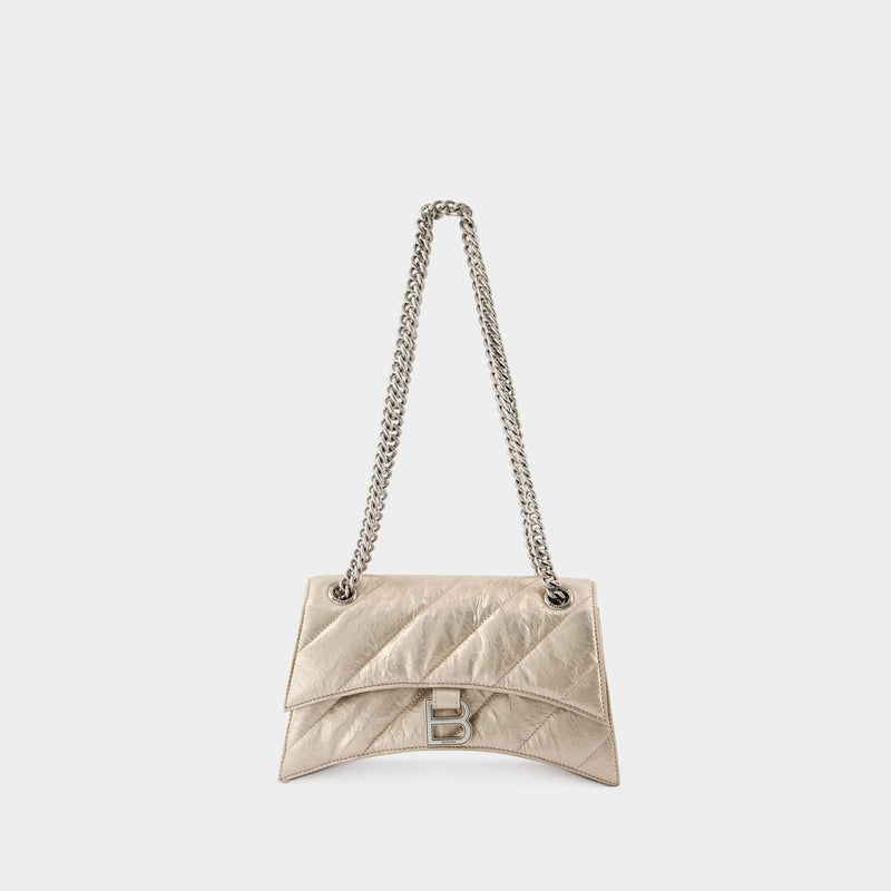 Sac À Bandoulière Crush Chain S - Balenciaga - Cuir - Beige